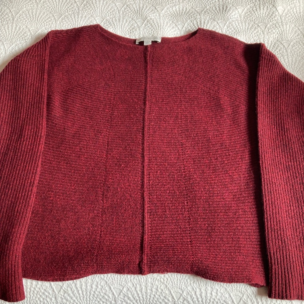 White + Warren Burgundy Cashmere Sweater